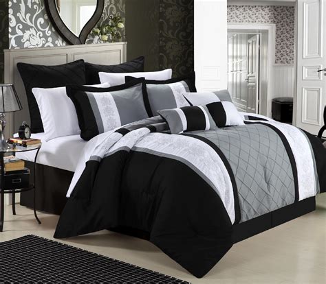 black gray and white comforter sets